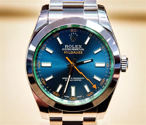 rolex milgauss blue vs black|rolex milgauss watchfinder.